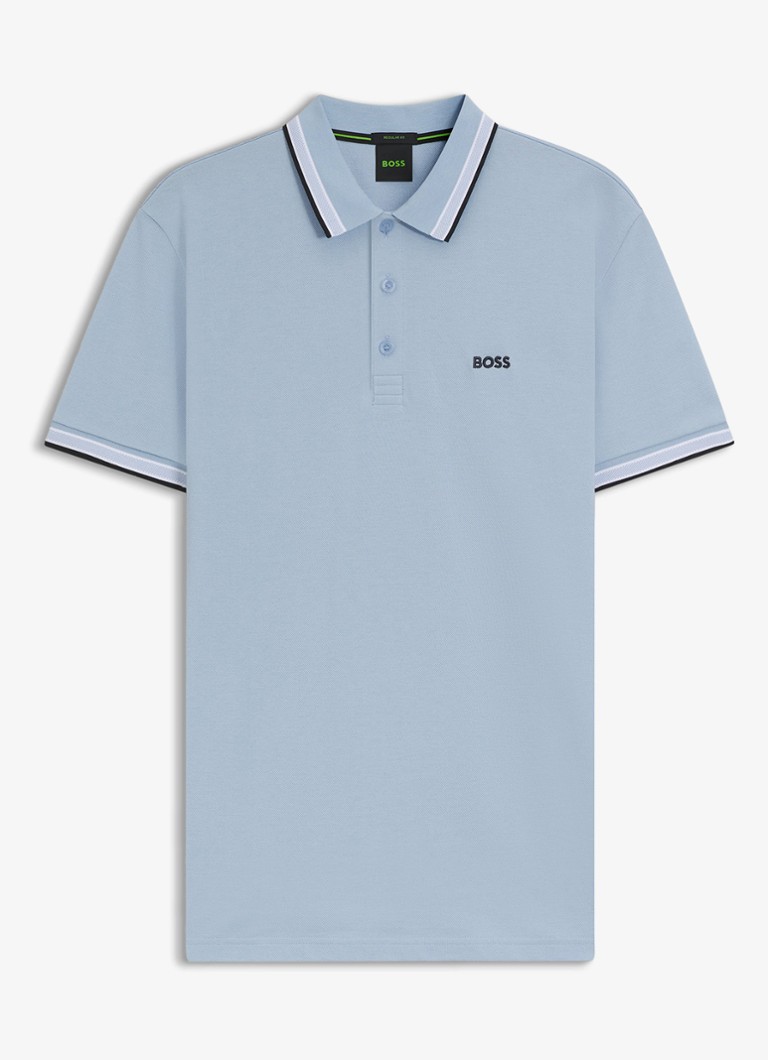 BOSS Heren Paddy-polo van katoenpiqué in de kleur White-100 / Wit