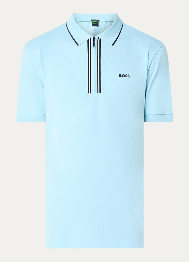BOSS Heren Phillix regular fit polo met logo in de kleur Lichtblauw