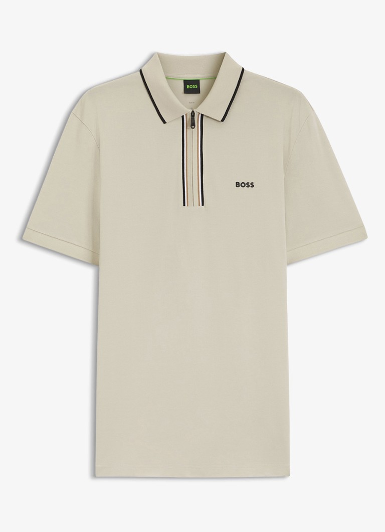 BOSS Heren Slim fit polo met logo in de kleur Light Beige-272 / Beige