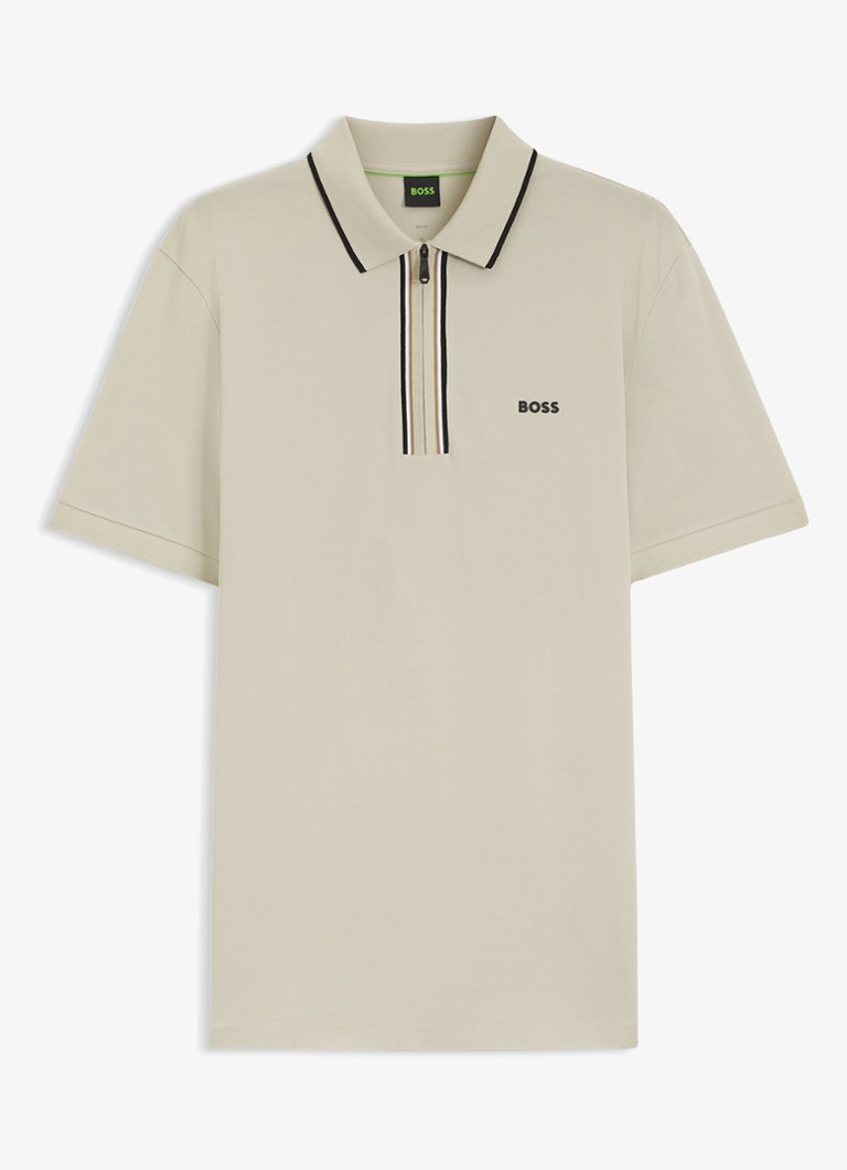 BOSS Heren Slim fit polo met logo in de kleur Light Beige-272 / Beige