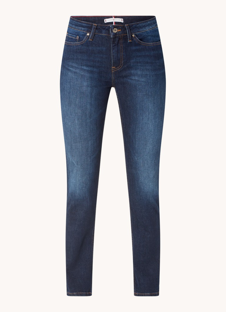 Tommy Hilfiger Dames Rome mid waist slim fit jeans met donkere wassing in de kleur Indigo