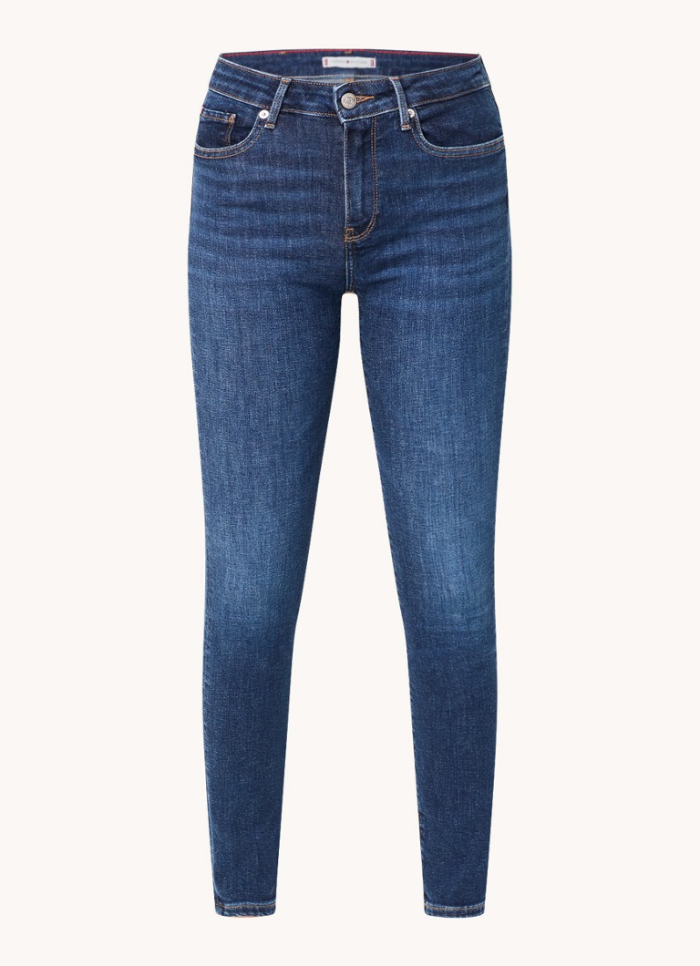 Tommy Hilfiger Dames Mid waist skinny jeans met donkere wassing in de kleur Indigo