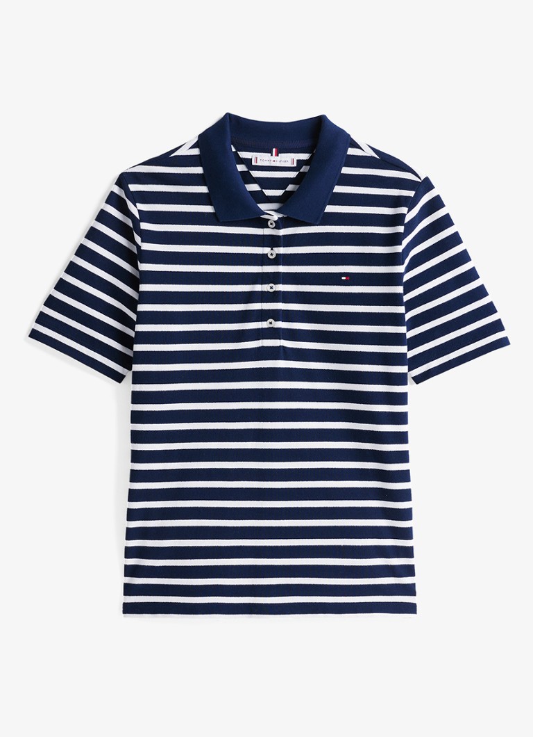 Tommy Hilfiger Dames 1985 regular fit polo van katoen met logo in de kleur Donkerblauw