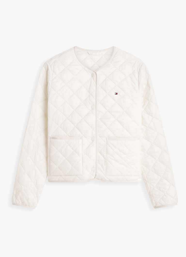 Tommy Hilfiger Dames Jack met quilt patroon en steekzakken in de kleur Beige