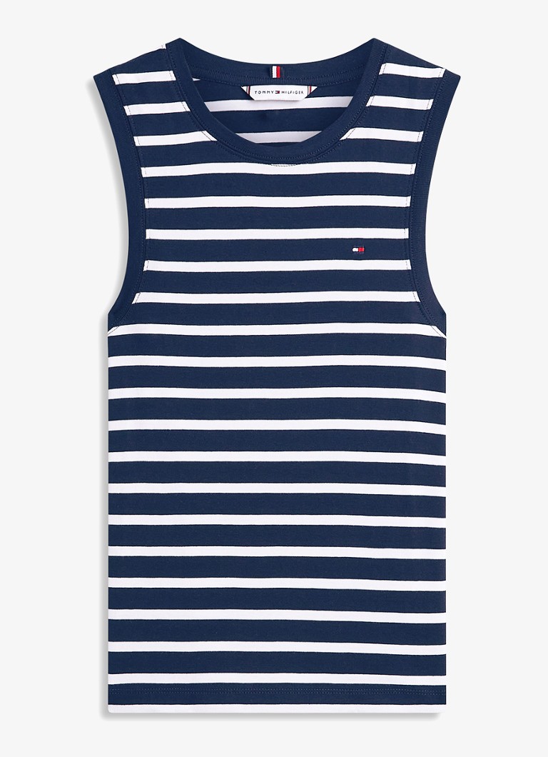 Tommy Hilfiger Dames Tanktop met streepprint in de kleur Donkerblauw