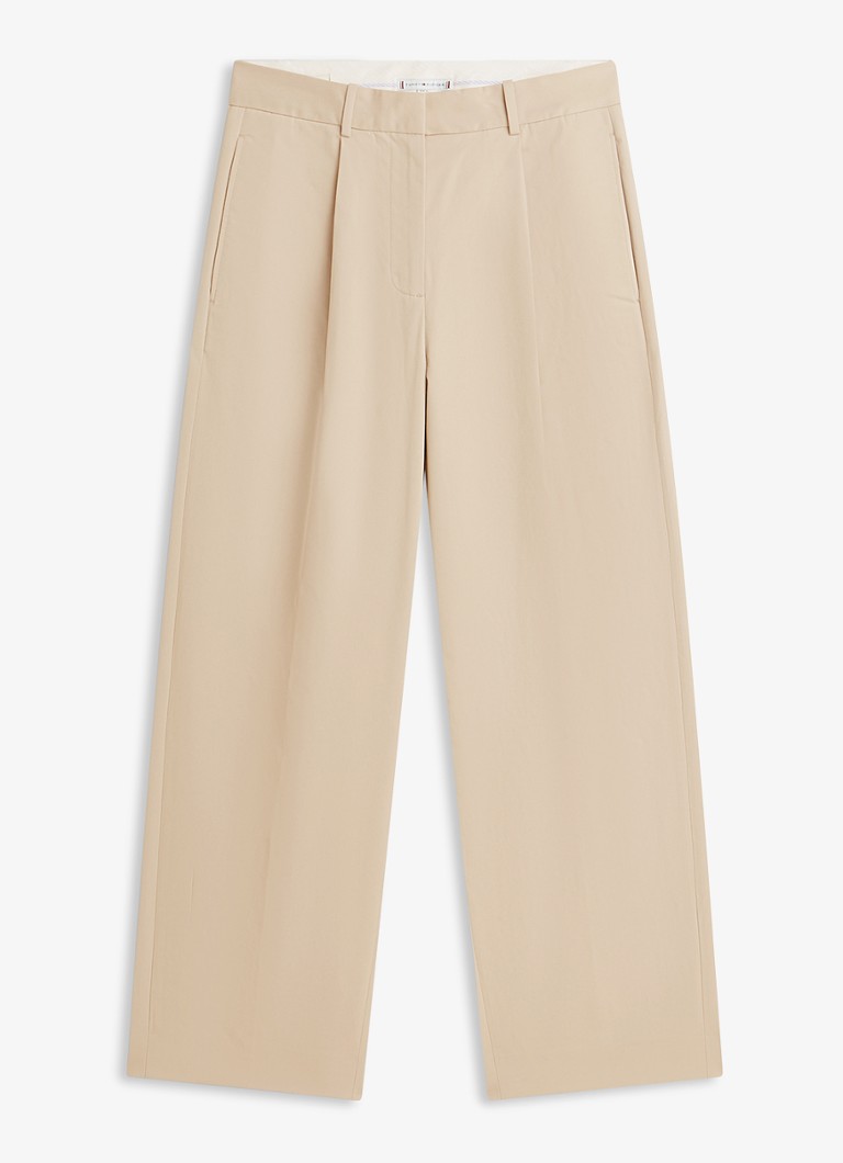 Tommy Hilfiger Dames Loose fit chino met steekzakken in de kleur Beige