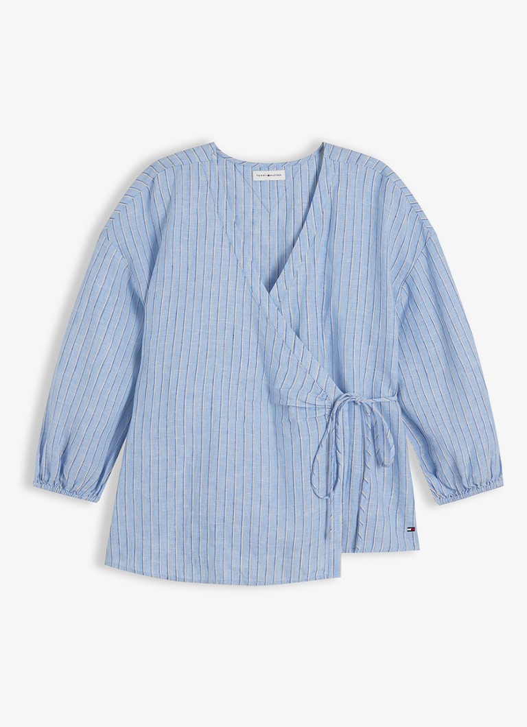 Tommy Hilfiger Dames Tuniek met strikceintuur in de kleur Lichtblauw