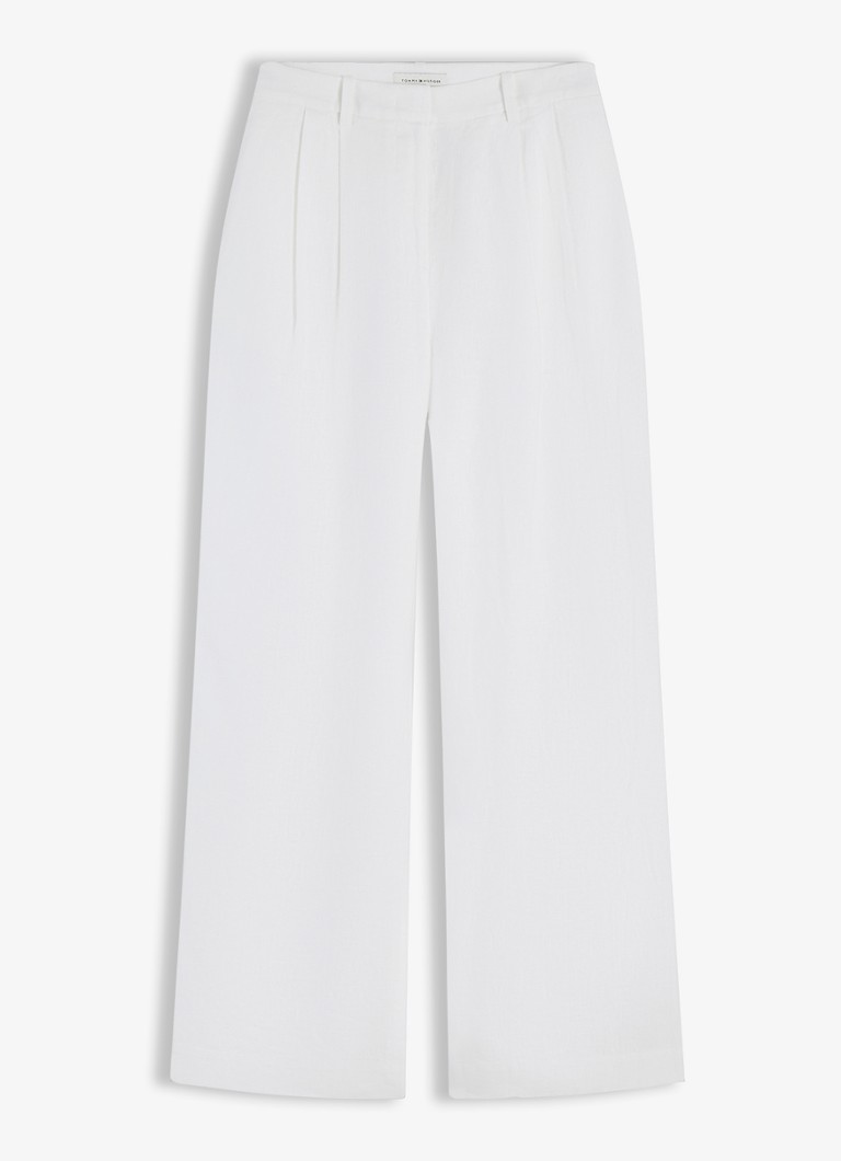 Tommy Hilfiger Dames High waist loose fit pantalon met steekzakken in de kleur Wit