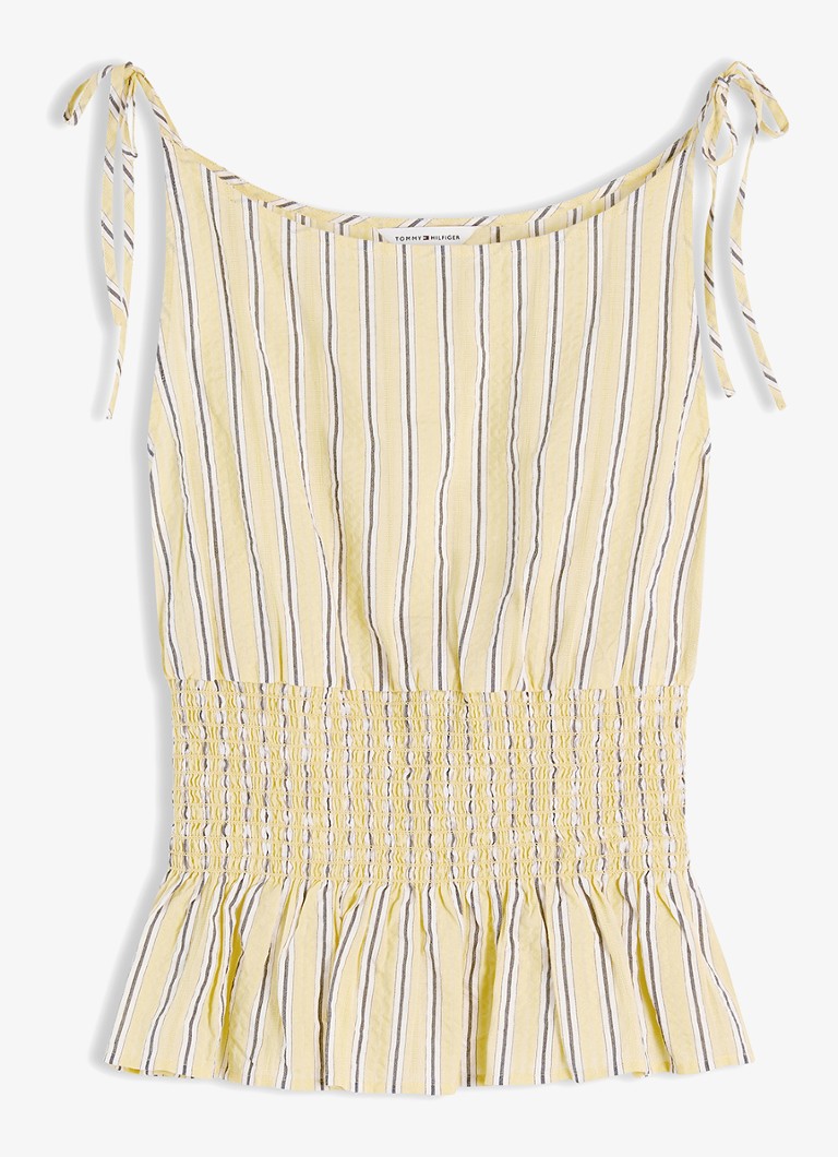 Tommy Hilfiger Dames Top met streepprint in de kleur Lichtgeel
