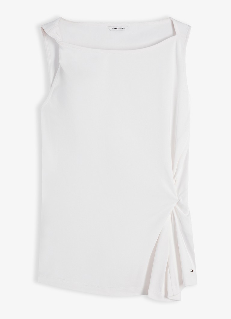 Tommy Hilfiger Dames Mouwloze top met geknoopt detail in de kleur Gebroken wit