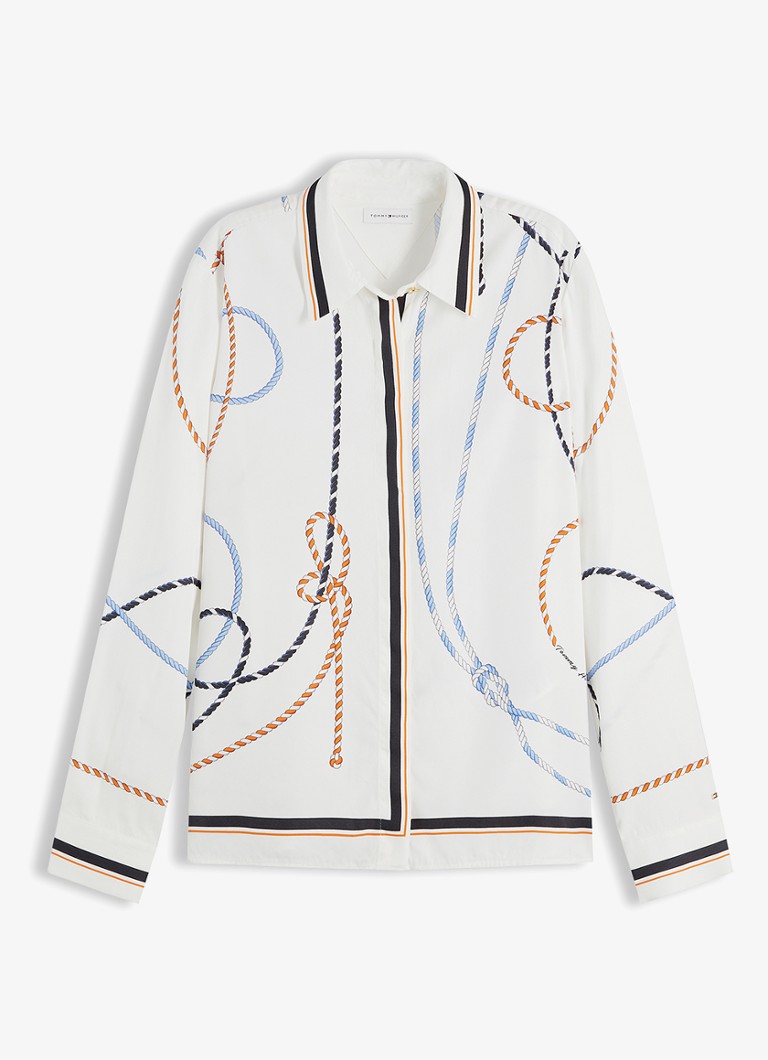 Tommy Hilfiger Dames Blouse met grafische print in de kleur Wit