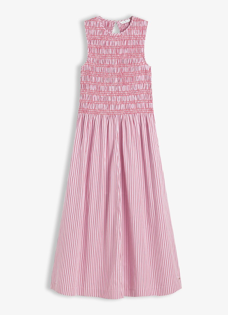 Tommy Hilfiger Dames Midi jurk met streepprint in de kleur Pink Multi Stripe-0D7 / Roze