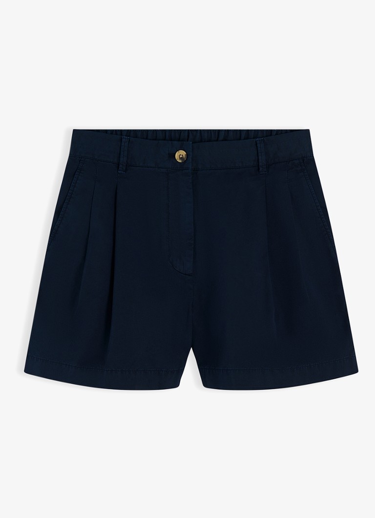 Tommy Hilfiger Dames High waist wide fit chino met logoborduring in de kleur Donkerblauw