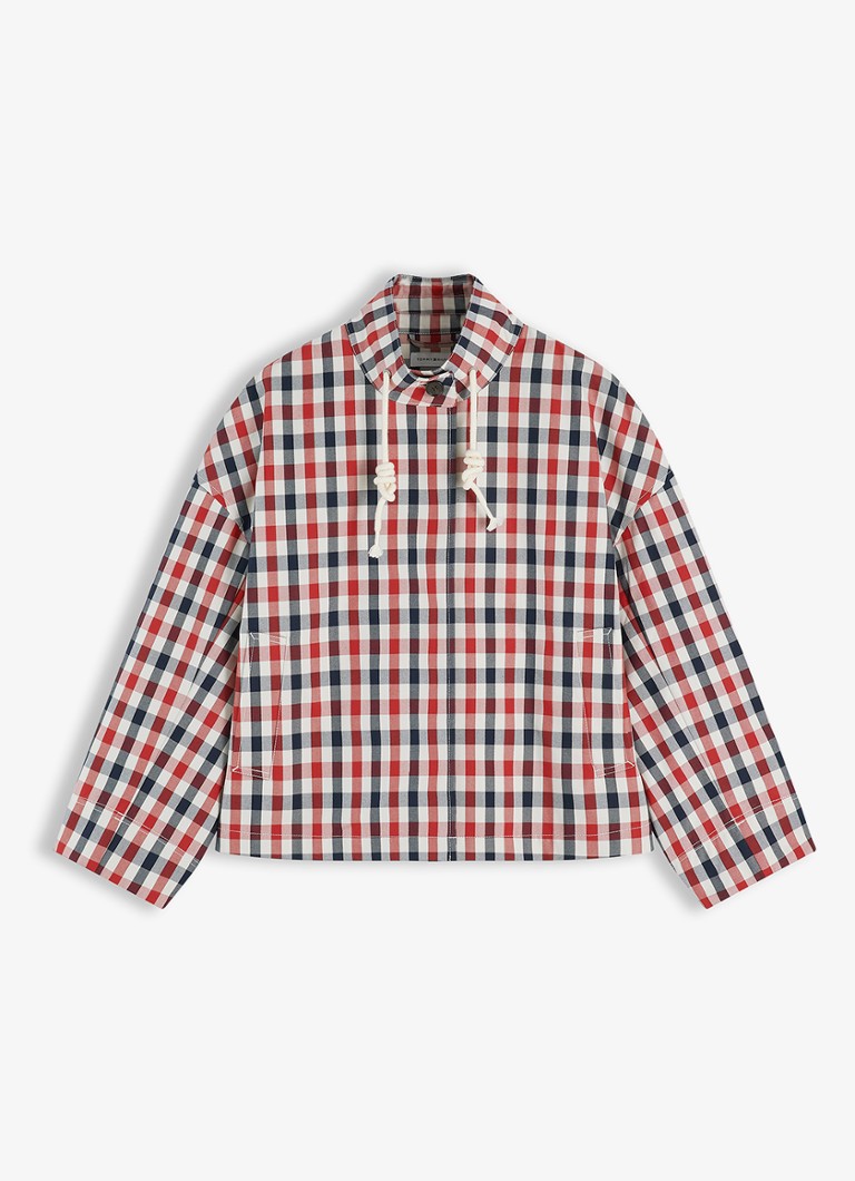 Tommy Hilfiger Dames Regenjas met ruitdessin in de kleur Rood