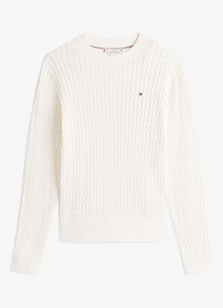 Tommy Hilfiger Dames Grofgebreide trui met structuur in de kleur