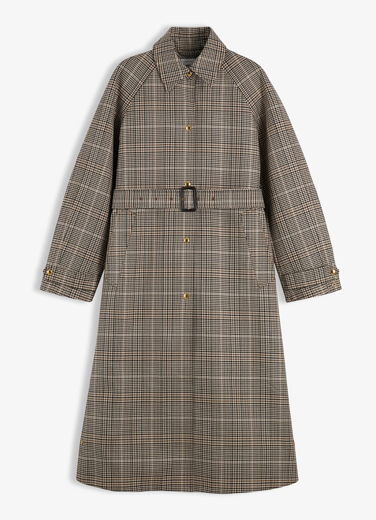 Tommy Hilfiger Dames Trenchcoat met steekzakken en ruitdessin in de kleur Bruin