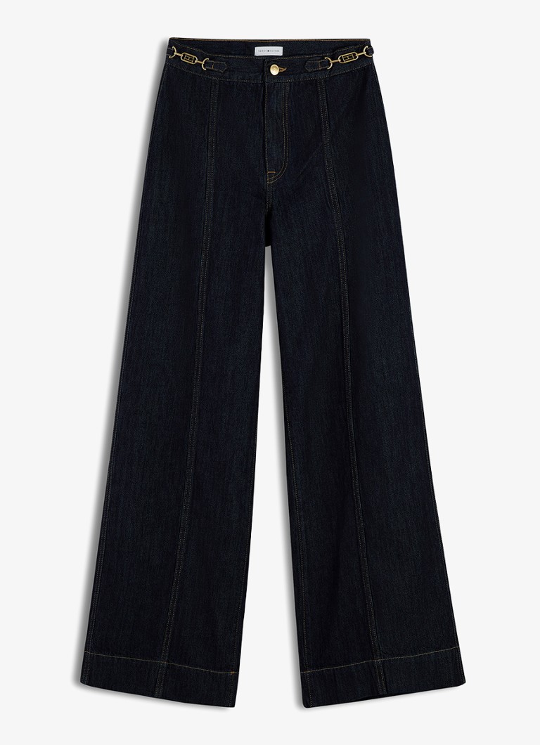 Tommy Hilfiger Dames Indie '70s high waist wide leg jeans met donkere wassing in de kleur Donkerblauw