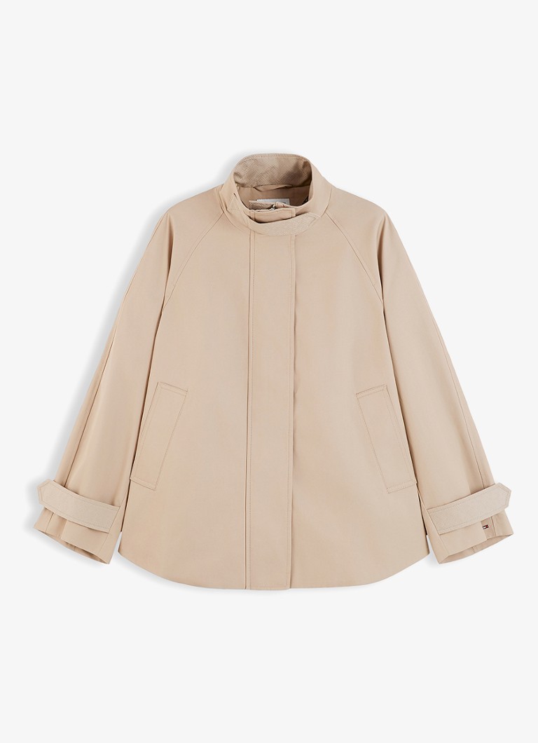 Tommy Hilfiger Dames Regenjas met steekzakken in de kleur Donkerbeige