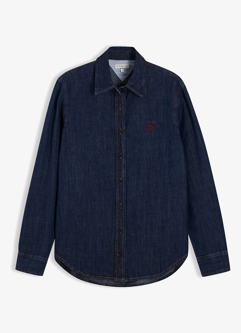 Tommy Hilfiger Dames Blouse van denim in de kleur Denim