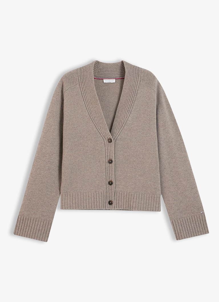 Tommy Hilfiger Dames Fijngebreid vest in kasjmierblend in de kleur Zand
