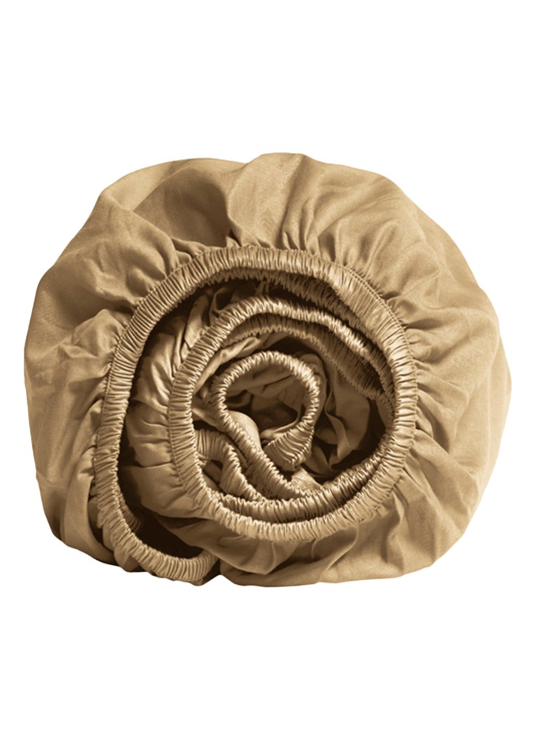 Yumeko Hoeslaken van katoensatijn 300TC, hoekhoogte 30 cm Beige - Deal