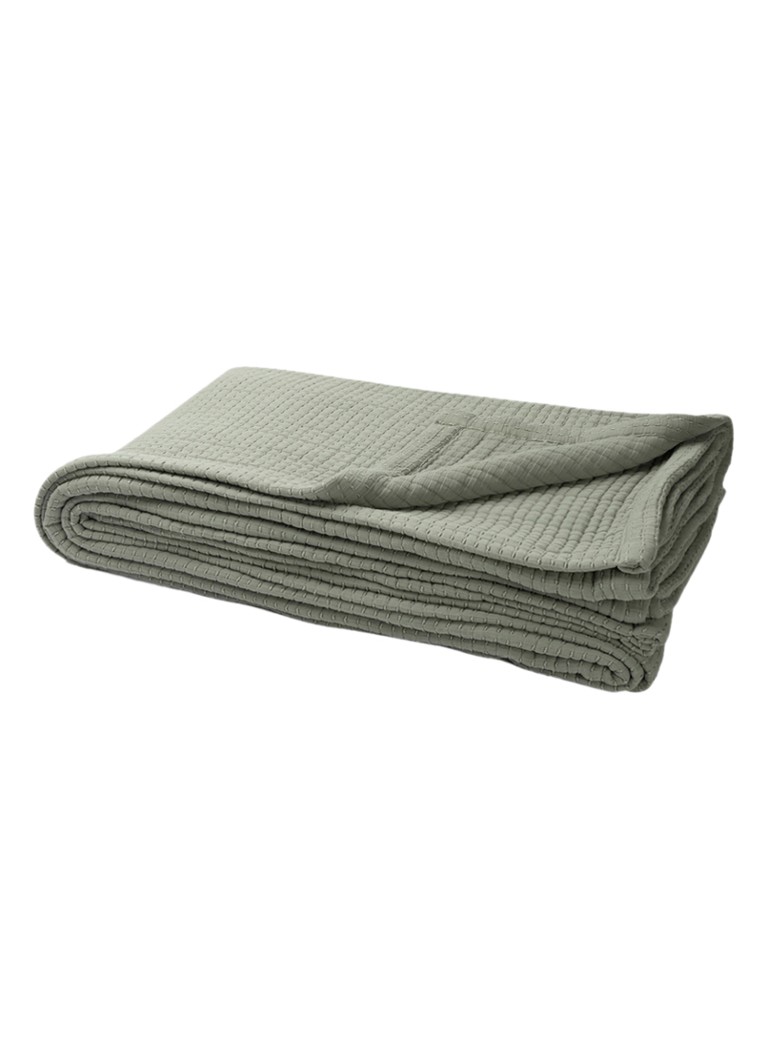Yumeko Bedsprei van katoen 200 x 220 cm Olijfgroen