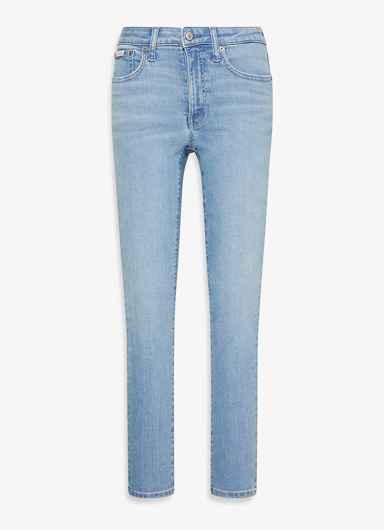 Calvin Klein Dames Mid waist skinny jeans met lichte wassing in de kleur Indigo