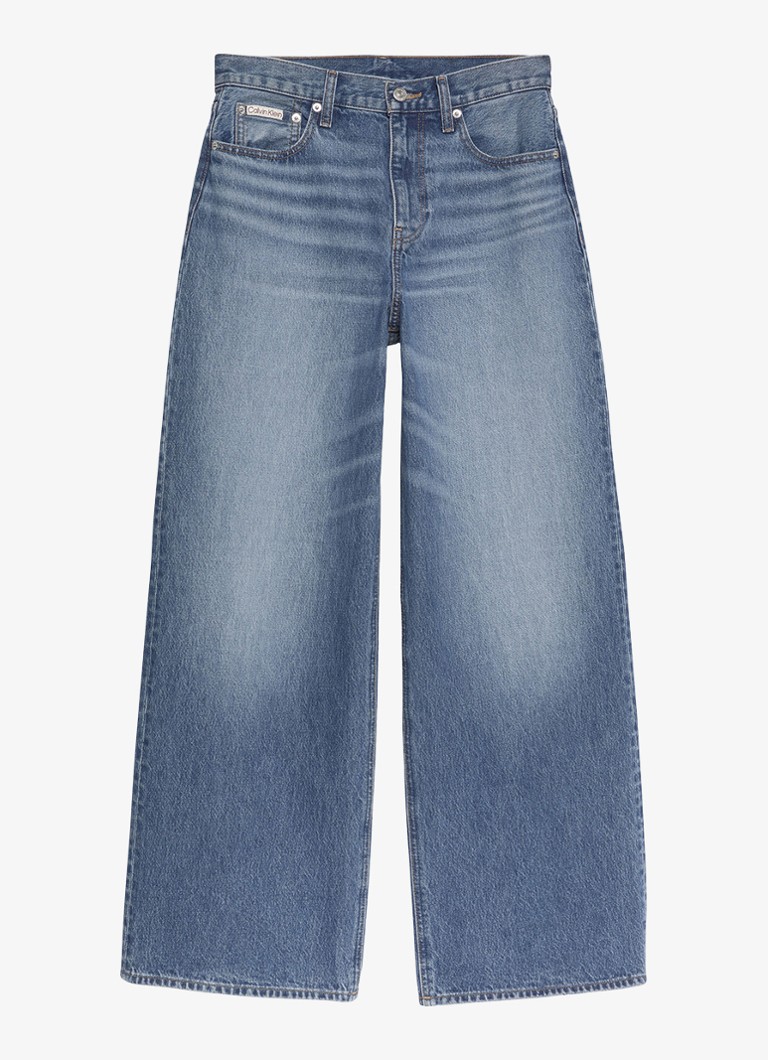 Calvin Klein Dames Wide leg jeans met medium wassing in de kleur Indigo
