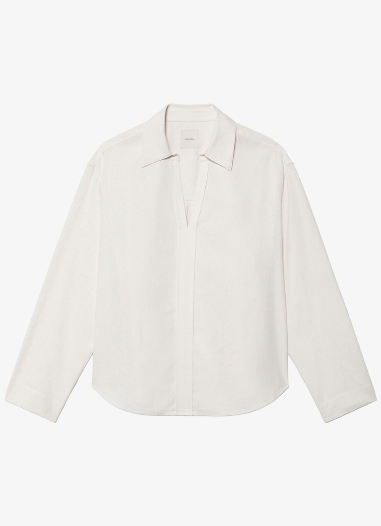 Calvin Klein Dames Tuniek in linnenblend in de kleur Zand