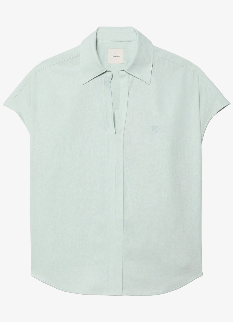 Calvin Klein Dames Tuniek in linnenblend in de kleur Mint
