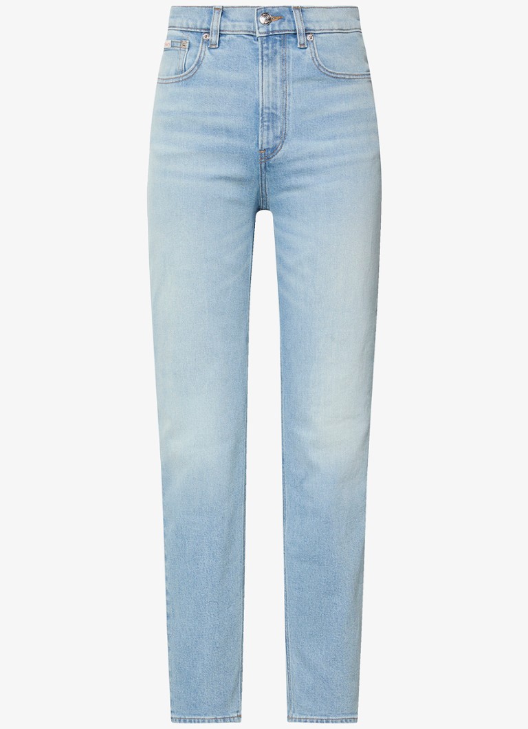 Calvin Klein Dames High waist straight fit jeans met lichte wassing in de kleur Denim