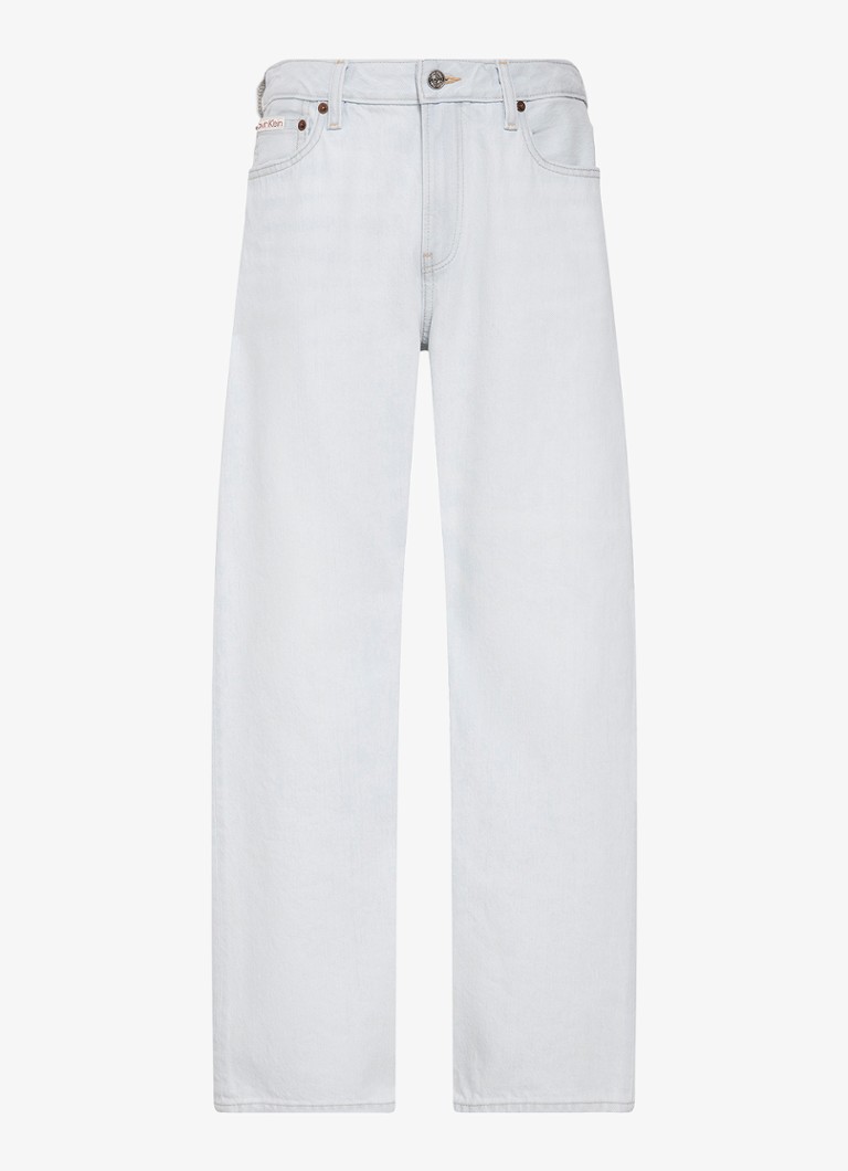 Calvin Klein Dames Mid waist straight fit jeans met lichte wassing in de kleur Denim