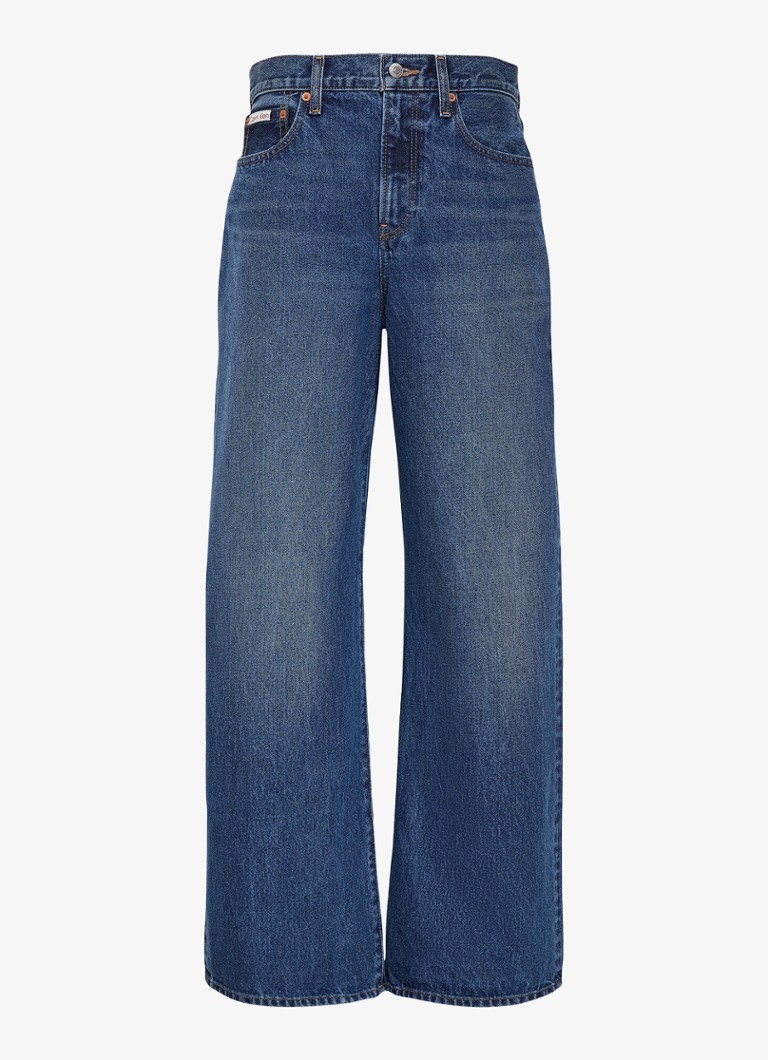 Calvin Klein Dames Mid waist loose fit jeans met steekzakken in de kleur Indigo