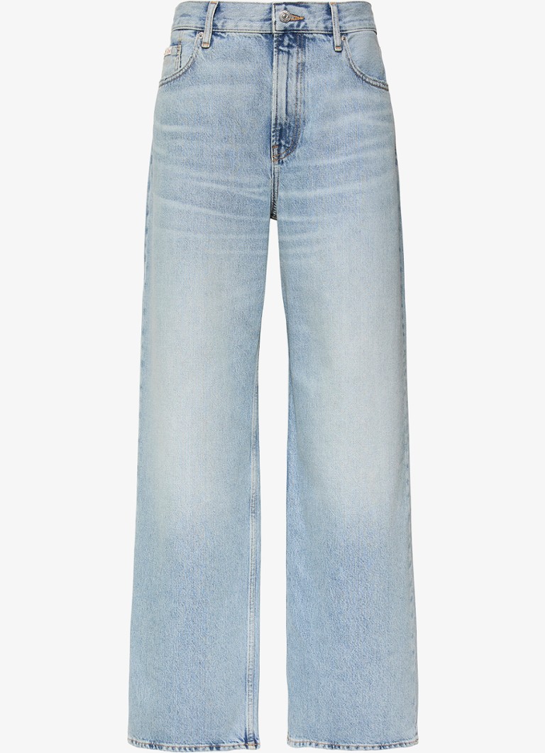 Calvin Klein Dames High waist wide fit jeans met lichte wassing in de kleur Denim