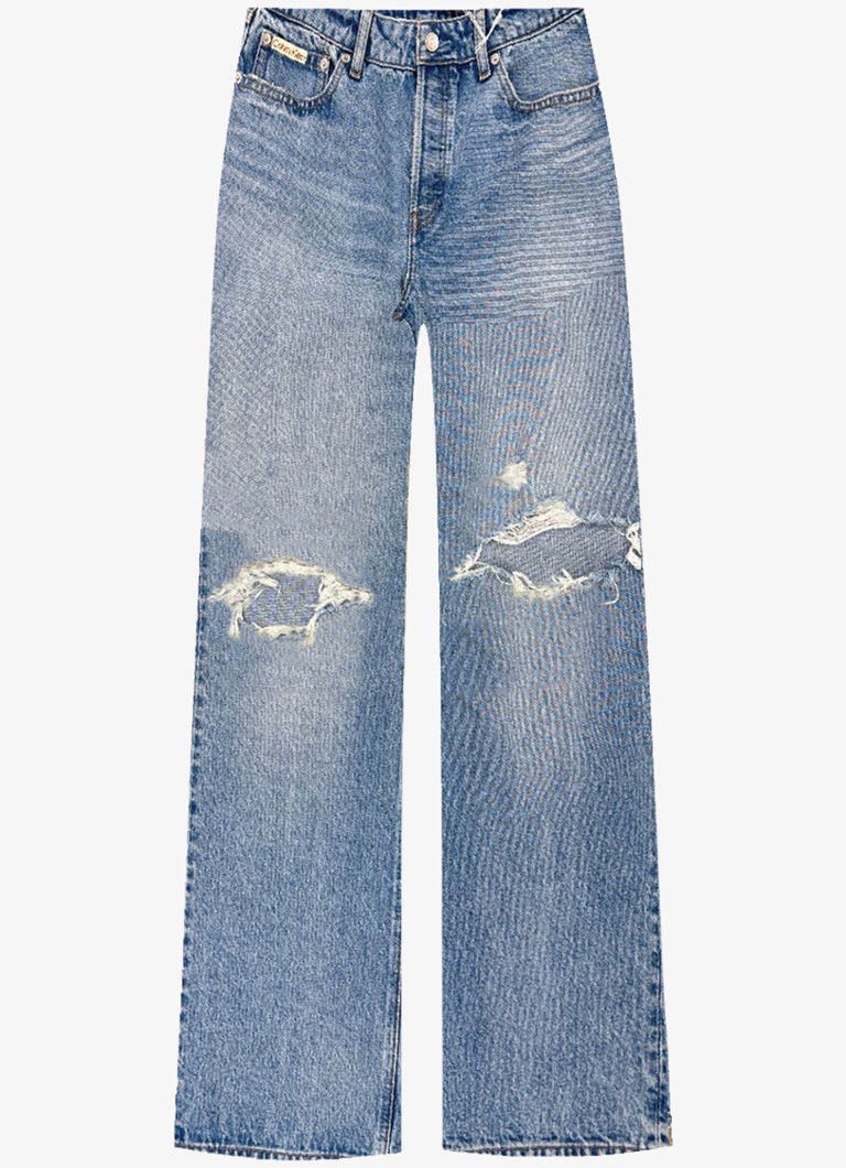 Calvin Klein Dames High waist wide fit jeans met lichte wassing in de kleur Indigo
