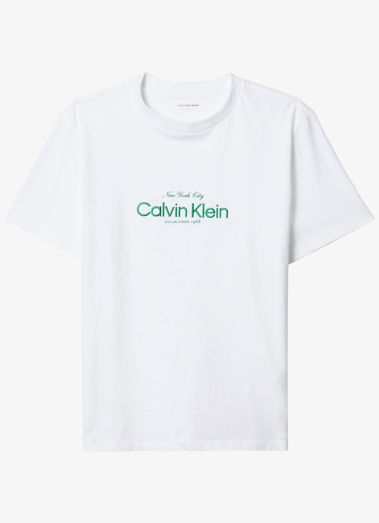 Calvin Klein Dames T-shirt met logoprint in de kleur Wit