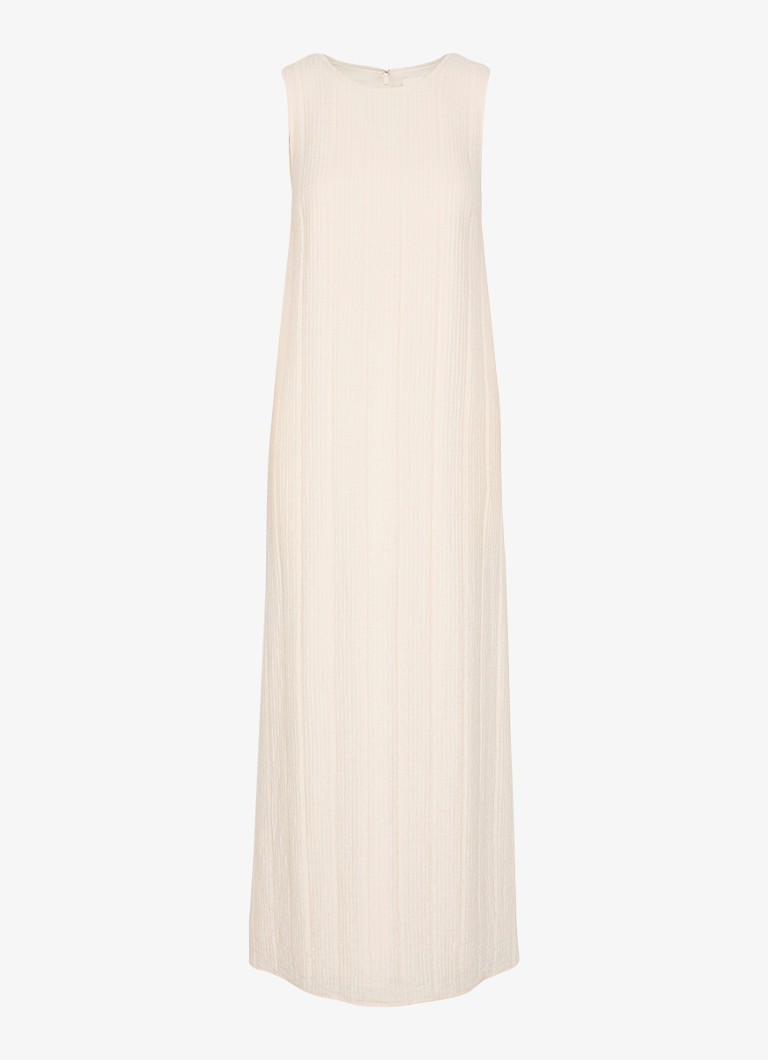 Calvin Klein Dames Sheer midi jurk met structuur in de kleur Creme