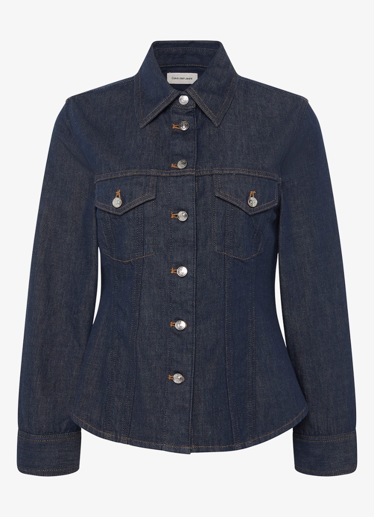 Calvin Klein Dames Blouse van denim in de kleur Indigo