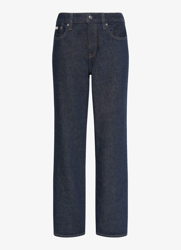 Calvin Klein Dames Low waist straight leg jeans met steekzakken in de kleur Donkerblauw