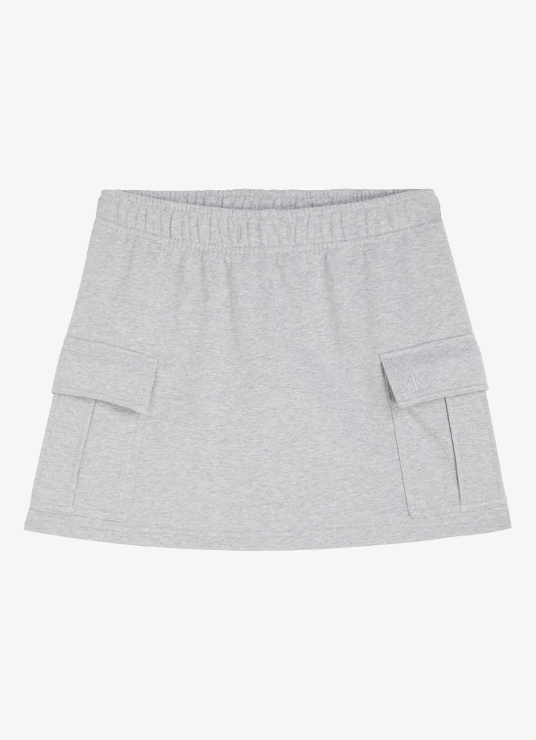 Calvin Klein Dames Terry Cargo minirok met klepzakken in de kleur Grijsmele