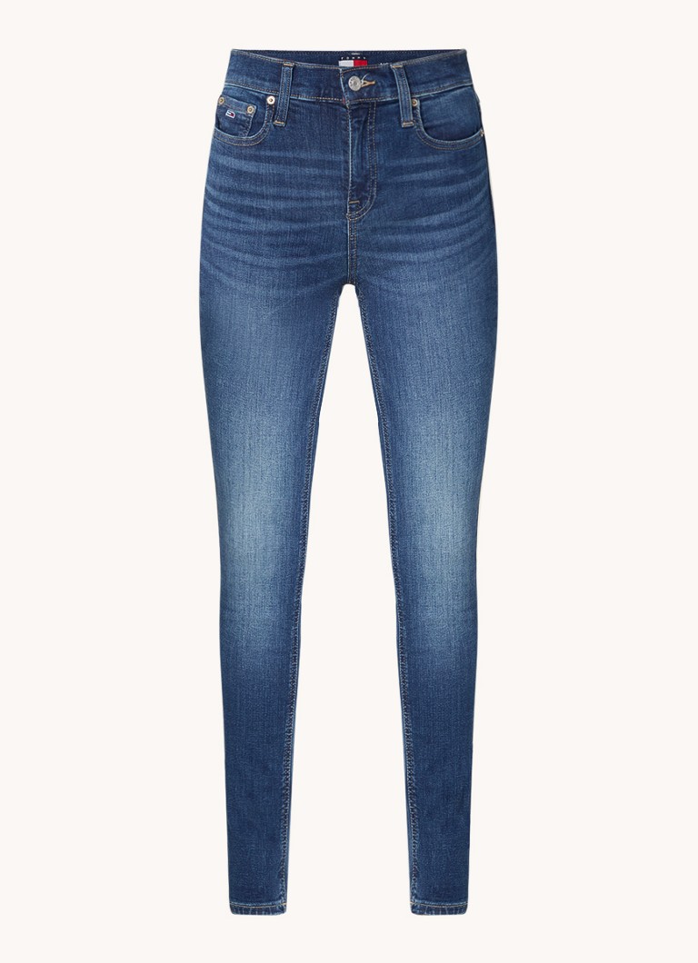 Tommy Hilfiger Dames Nora mid waist skinny jeans met medium wassing in de kleur Indigo