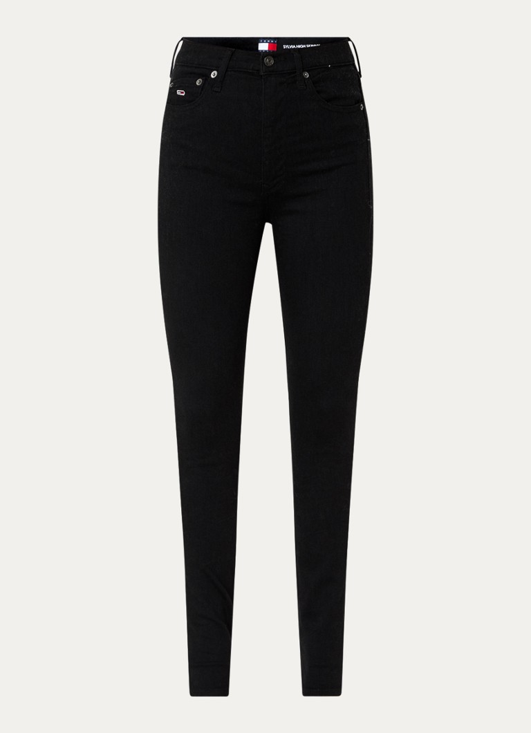 Tommy Hilfiger Dames Sylvia high waist skinny jeans met gekleurde wassing in de kleur Zwart