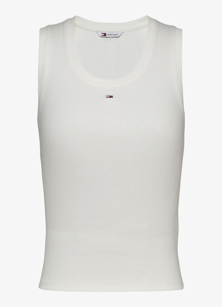 Tommy Hilfiger Dames Essential tanktop met logo in de kleur Wit