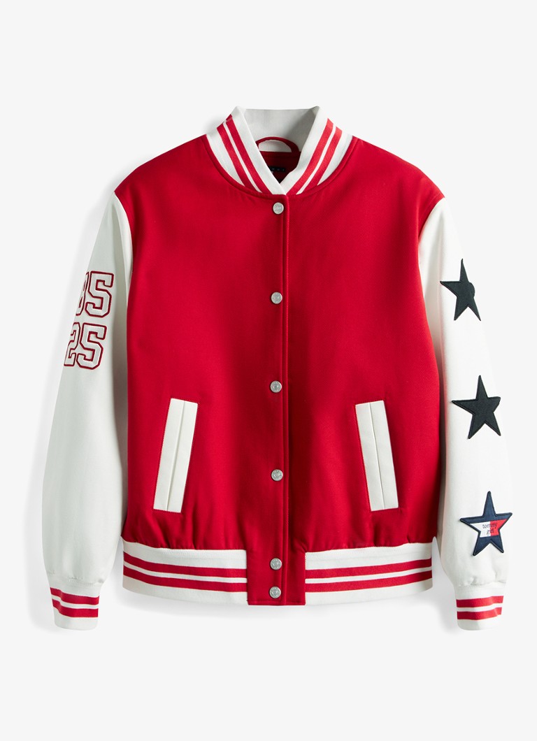 Tommy Hilfiger Dames Baseball jack met steekzakken in de kleur Rood