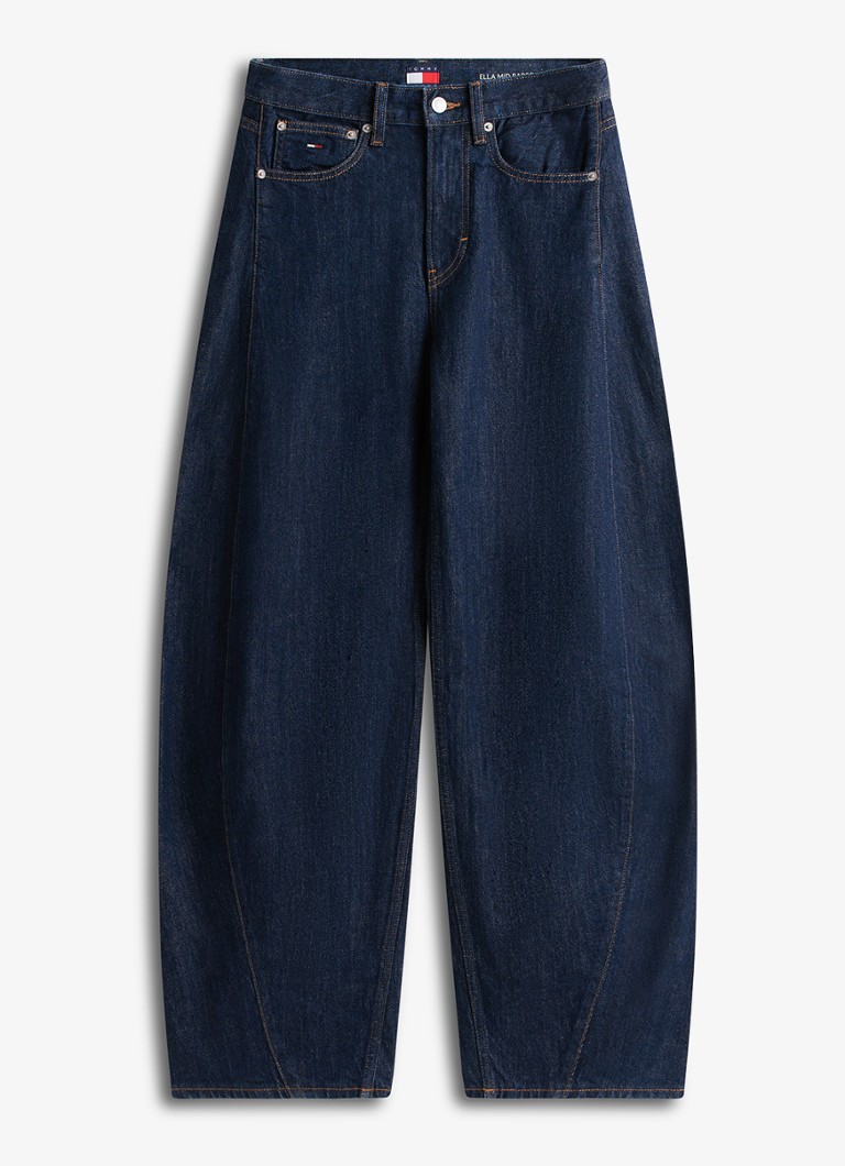 Tommy Hilfiger Dames Mid waist tapered fit jeans met steekzakken in de kleur Donkerblauw