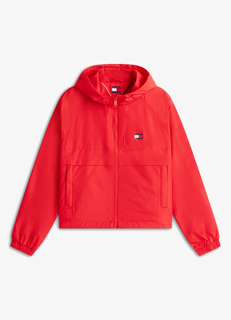 Tommy Hilfiger Dames Essential windbreaker met steekzakken in de kleur Oranjerood