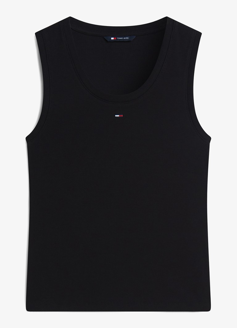Tommy Hilfiger Dames Essential tanktop met logo in de kleur Zwart