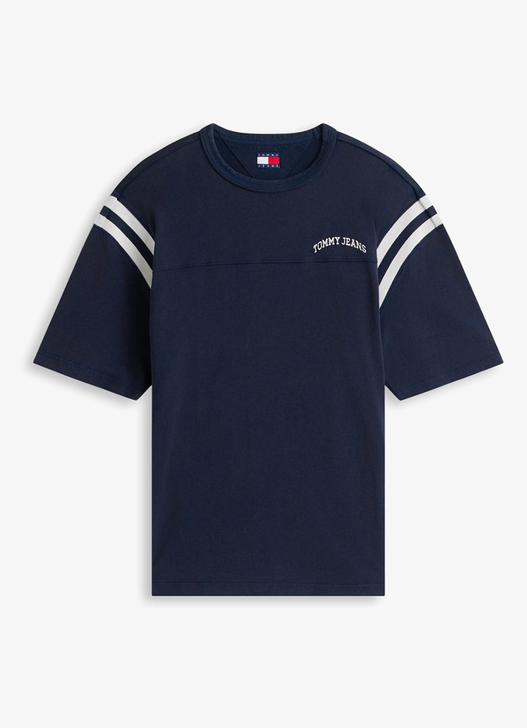 Tommy Hilfiger Dames T-shirt met logo in de kleur Donkerblauw