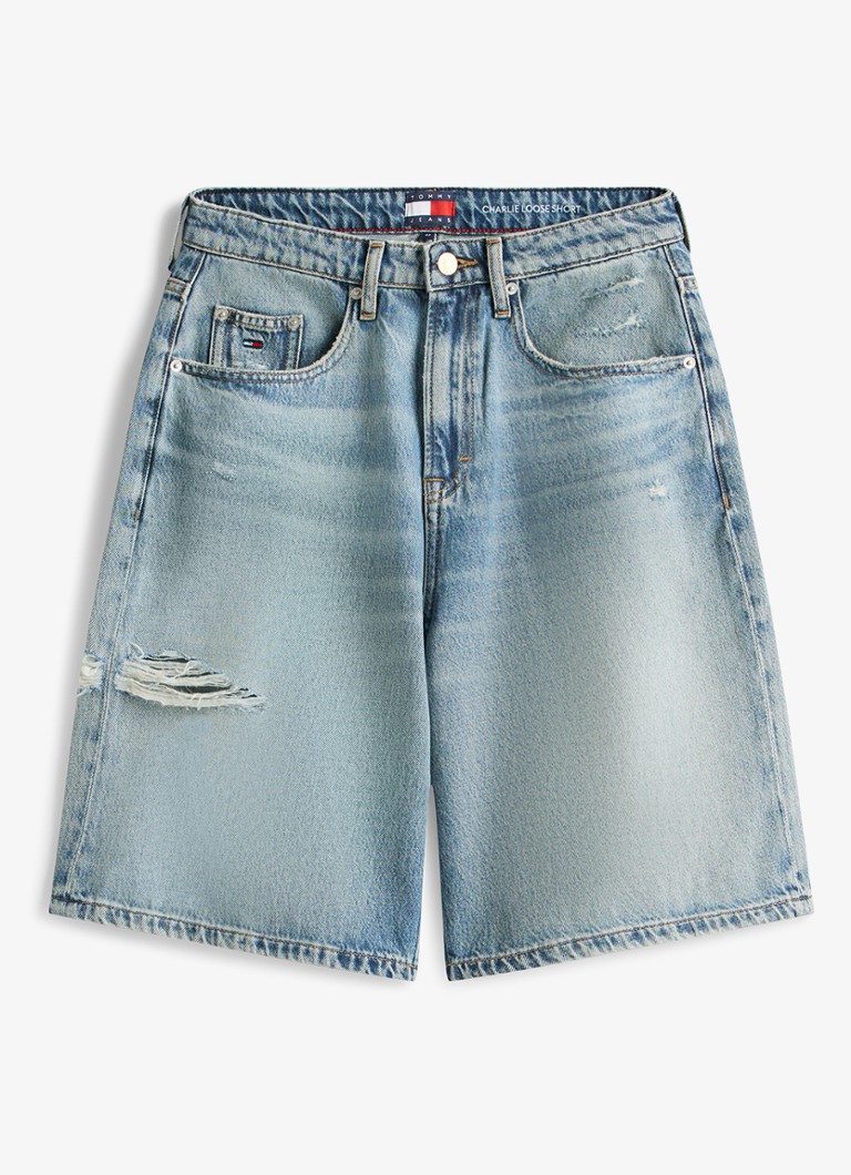 Tommy Hilfiger Dames Korte broek van denim in de kleur Donkerblauw