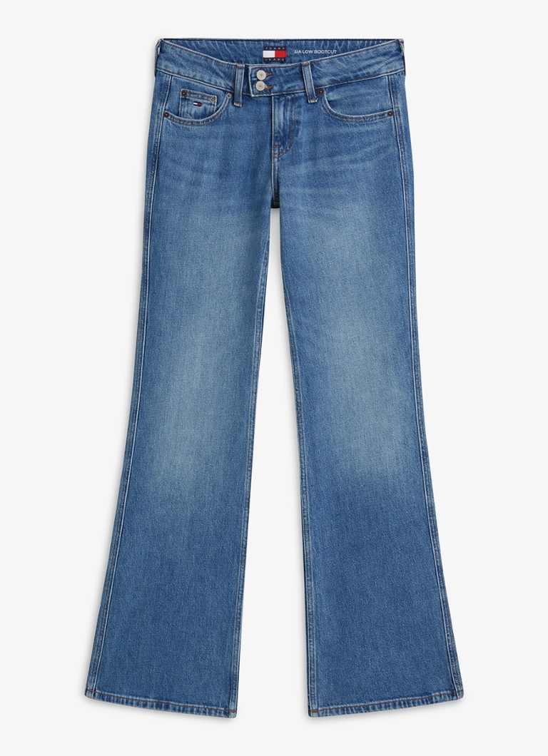 Tommy Hilfiger Dames Mid waist flared jeans met medium wassing in de kleur Donkerblauw